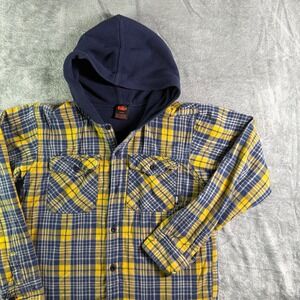 Vintage Nike 6.0 Flannel Shirt Hoodie Button Up Plaid Long Sleeve L(14/16)